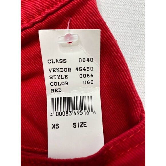 J Galt PacSun Red Buttonfly Cotton‎ Mini Denin Skirt Sz XS NEW - Picture 3 of 8